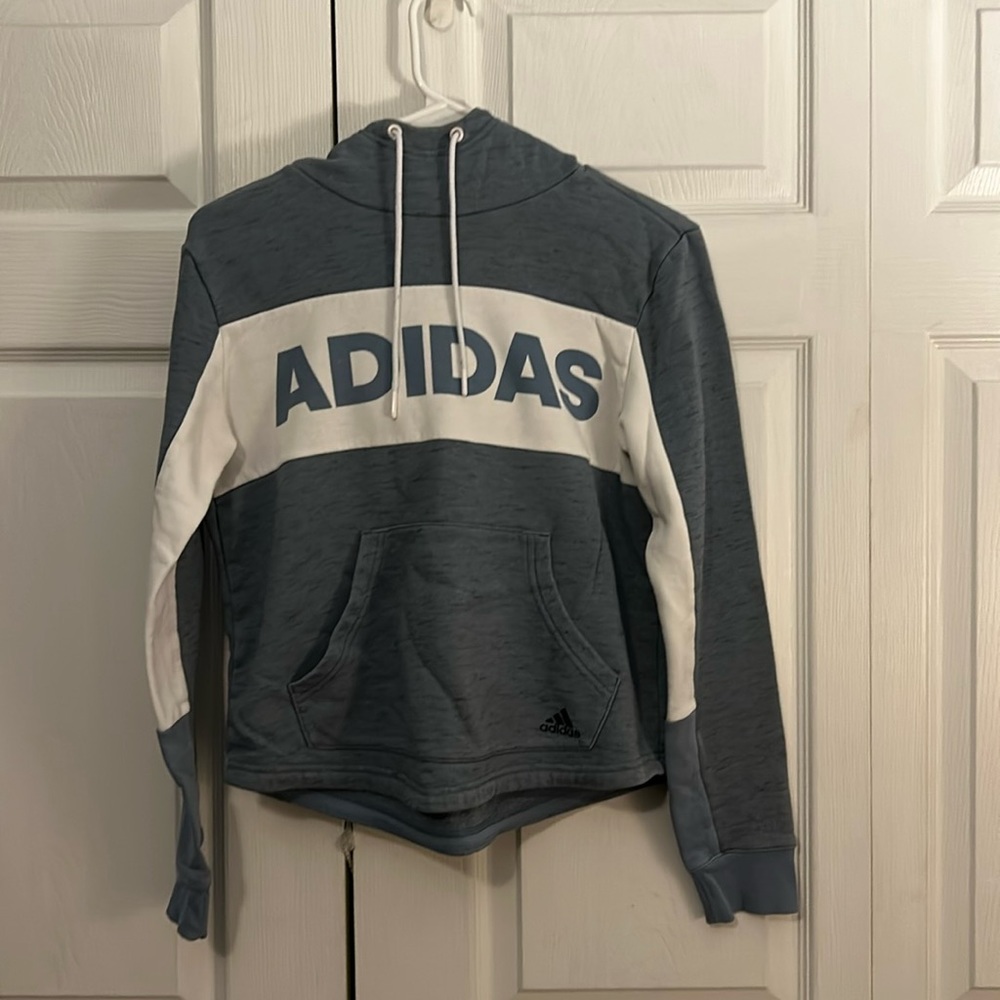 Adidas blue and white sweatshirt